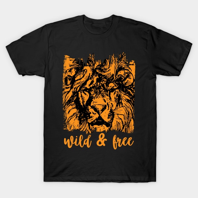 Wild and Free Lion T-Shirt by Nartissima